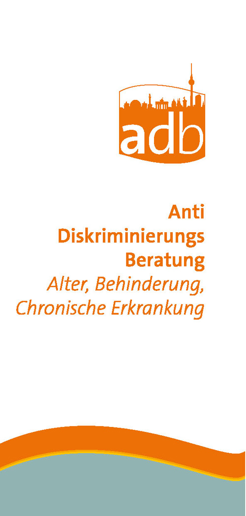 Flyer der Antidiskriminierungsberatung Alter, Behinderung, Chronische Erkrankung zum Download