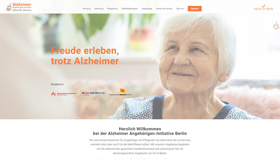 Screenshot Alzheimer Angehörigen-Initiative e.V.