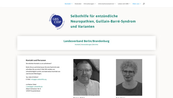 Screenshot Deutsche GBS CIDP Selbsthilfe e.V., Landesverband Berlin Brandenburg