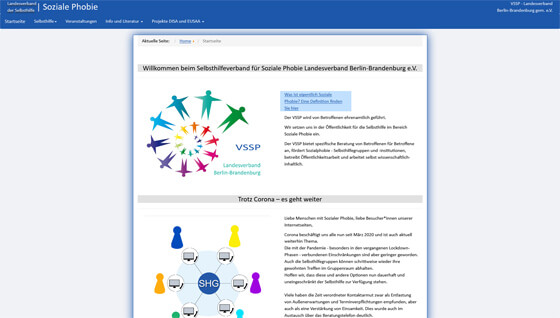 Screenshot Selbsthilfeverband für Soziale Phobie Landesverband Berlin-Brandenburg e.V. - VSSP