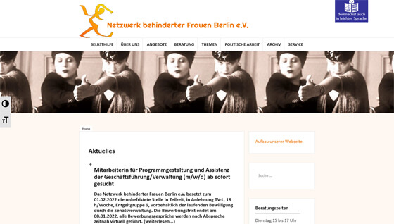 Screenshot Netzwerk behinderter Frauen Berlin e. V.
